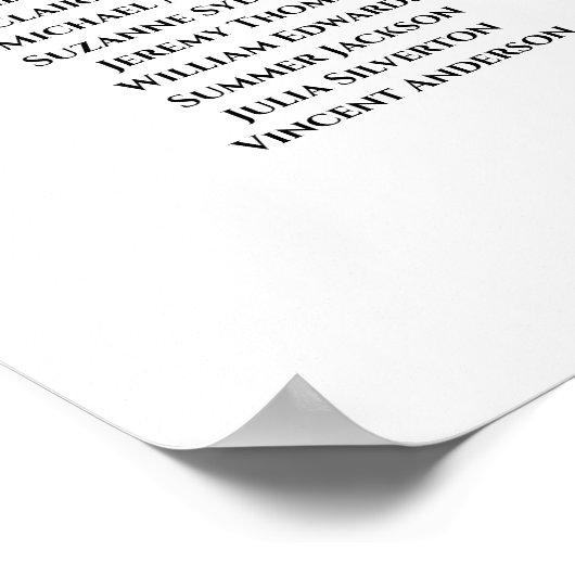 Blush Peach Rose 12 Table Wedding Seating Chart Poster (Ecke)