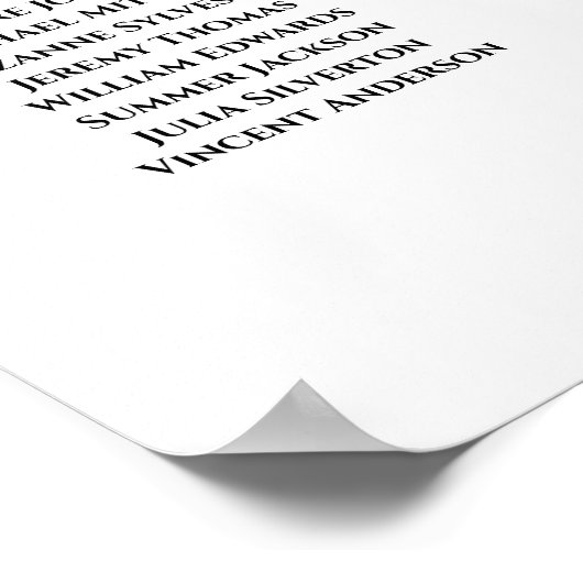 Blush Peach Rose 18 Table Wedding Seating Chart Poster (Ecke)