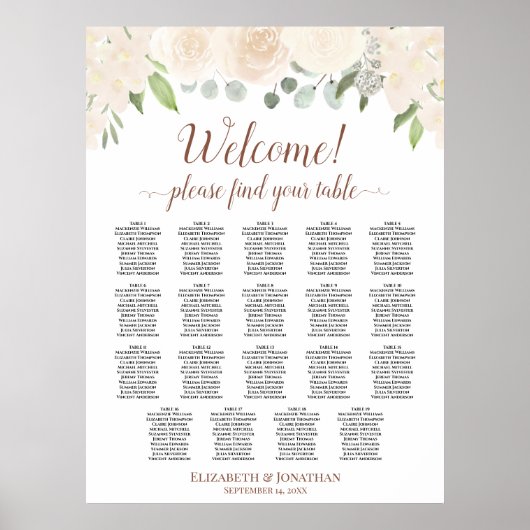 Blush Peach Rose 19 Tabelle Hochsitzdiagramm Poster (Vorne)