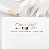 Blush & Peach Rose Boho Arrow Rücksendeadresse (Insitu)