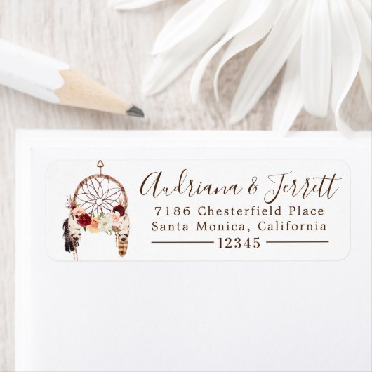 Blush & Peach Rose Boho Dream Catcher Adresse (Insitu)