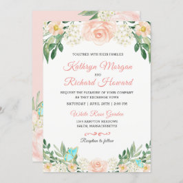 Blush Peach Rose Garden Wasserfarben Hochzeit Einl Einladung
