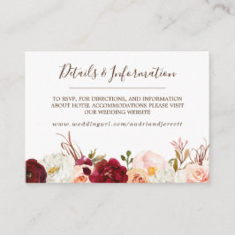 Blush & Peach Rose Traumreise Boho Hochzeit Begleitkarte