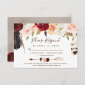 Blush & Peach Rose Traumreise Boho Hochzeit RSVP Karte (Vorne/Hinten)