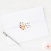 Blush & Peach Rustic Floral Vielen Dank Runder Aufkleber (Umschlag)