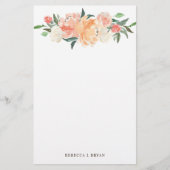 Blush Peach Sage Blumengarten Briefpapier (Vorderseite)