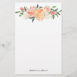 Blush Peach Sage Blumengarten Briefpapier