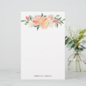 Blush Peach Sage Blumengarten Briefpapier (Stehend Vorderseite)