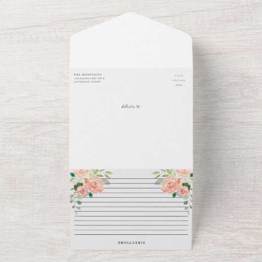 Blush Peach Spring Brautparty und Rezept All In One Einladung (Außenbereich)