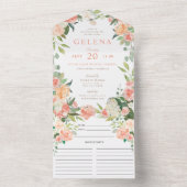 Blush Peach Spring Brautparty und Rezept All In One Einladung (Innen Boden)
