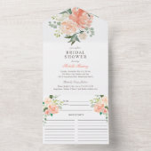 Blush Peach Spring Brautparty und Rezept All In One Einladung (Innen Boden)