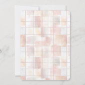 Blush Peach Squares Baby Shower Einladung (Rückseite)