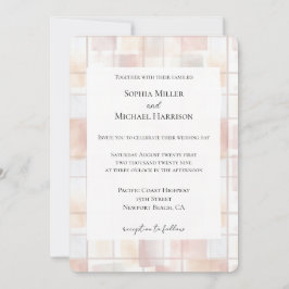 Blush Peach Squares Wedding Einladung