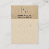 BLUSH PEACH TERRACOTTA RUSTIC LOGO EARRING DISPLAY VISITENKARTE (Vorderseite)