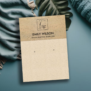 BLUSH PEACH TERRACOTTA RUSTIC LOGO EARRING DISPLAY VISITENKARTE