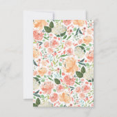 Blush Peach Wassercolor Bloral Wedding RSVP (Rückseite)
