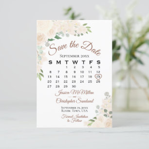 Blush Peach Wassercolor Blumenkalender Save The Date