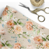 Blush & Peach Wassercolor Blumenmuster Hochzeit Geschenkpapier