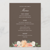 Blush Peach Wassercolor Farbgeblasene Farbe Menükarte (Vorderseite)