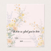 Blush Peach Wildflowers Folded Wedding Place Cards (Außenseite Aufgefaltet)