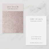 Blush Pearl Leather Texture Band Necklace Display Visitenkarte (Vorne/Hinten)