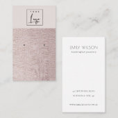 Blush Pearl Leather Texture Earring Display Visitenkarte (Vorne/Hinten)