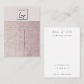 Blush Pearl Leather Texture Hair Clip Logo Display Visitenkarte (Vorne/Hinten)
