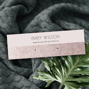 Blush Pearl Leather Texture Stuck Earring Display Mini Visitenkarte