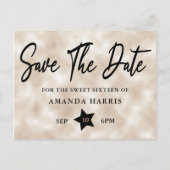 Blush Pearl Sweet 16 Save the Date Postkarte (Vorderseite)