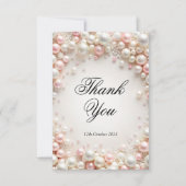 Blush Pearls Brautparty Danke, Card Dankeskarte (Vorderseite)