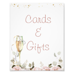 Blush Pearls Prosecco Brautparty Zeichen Fotodruck