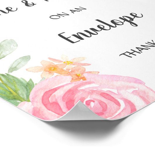 Blush Peonies Baby Shower Address Envelope Poster (Ecke)