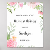 Blush Peonies Baby Shower Address Envelope Poster (Vorne)
