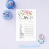 Blush Peonies Baby Word Scramble Flyer (Einzeln)