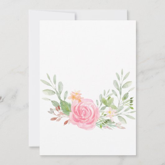 Blush Peonies Baptisse Einladung (Rückseite)