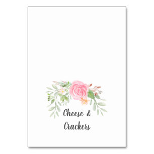 Blush Peonies Buffet Food Labels Tischnummer