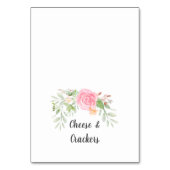 Blush Peonies Buffet Food Labels Tischnummer (Vorderseite)