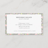 Blush Peonies Business Card Visitenkarte (Rückseite)