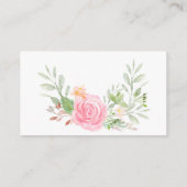 Blush Peonies Diaper Umschließungskarte Begleitkarte (Rückseite)