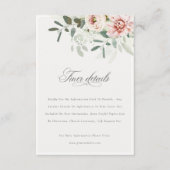 Blush Peonies Eucalyptus Foliage Hochzeitdetails Begleitkarte (Vorderseite)