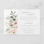 Blush Peonies Eucalyptus Foliage Hochzeitempfang Begleitkarte (Vorderseite)