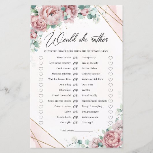 Blush peonies eucalyptus gold Würde sie eher (Vorderseite)