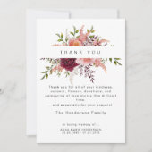 Blush Peonies Floral Bereavement Beerdigung Danke (Vorderseite)