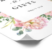 Blush Peonies Hydrangea Eucalyptus Cards Geschenke Poster (Ecke)