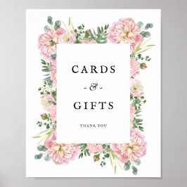 Blush Peonies Hydrangea Eucalyptus Cards Geschenke Poster