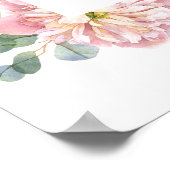 Blush Peonies Hydrangea Eucalyptus Wedding Welcome Poster (Ecke)