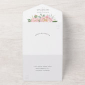 Blush Peonies Hydrangea Eukalyptus Wedding All In One Einladung (Außenbereich)