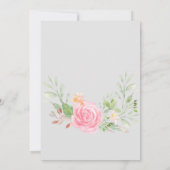 Blush Peonies on Gray Baptisse Einladung (Rückseite)