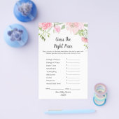 Blush Peonies raten das richtige Preisspiel Flyer (Einzeln)