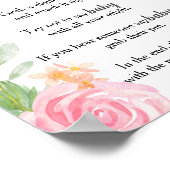 Blush Peonies sagen kein Baby Poster (Ecke)